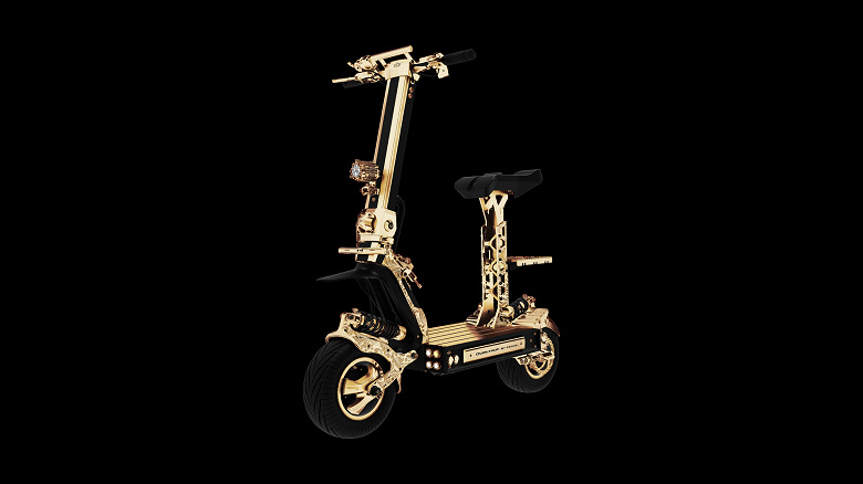 При заказе этого электросамоката покупатель получит iPhone 14 в подарок. Золотой Thunderball разгоняется до 100 км/ч